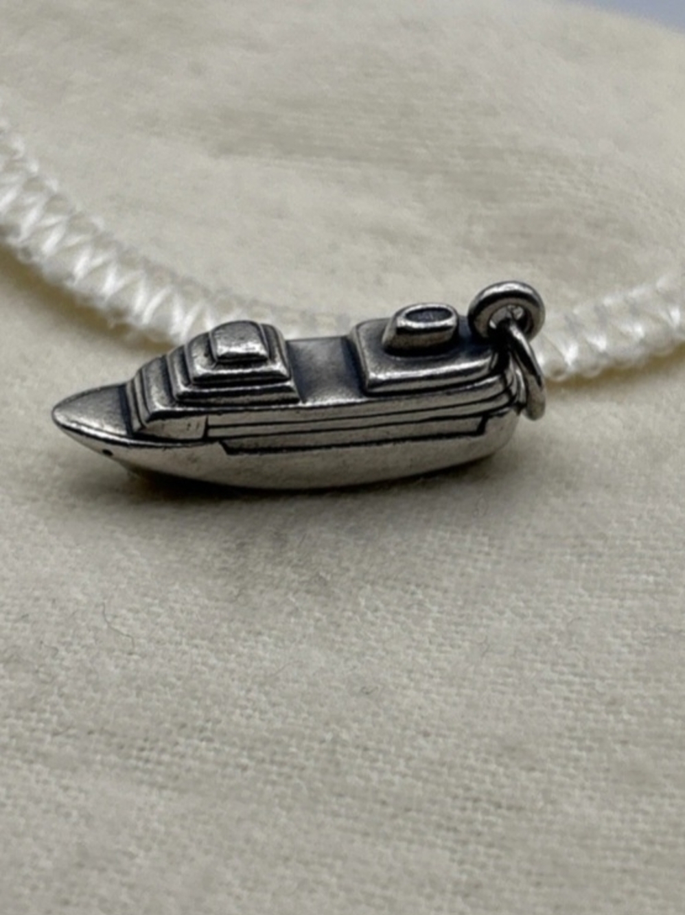 James Avery Retired 925 Sterling Silver 3D Luxury Liner Cruise Ship Boat Charm